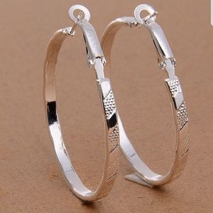 925 Silver Hoop Earrings NWOT